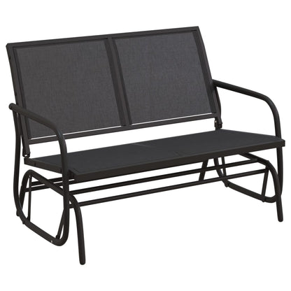 Schuifbank Tuin 120,5X76X86,5 Cm Textielfolie En Staal Zwart