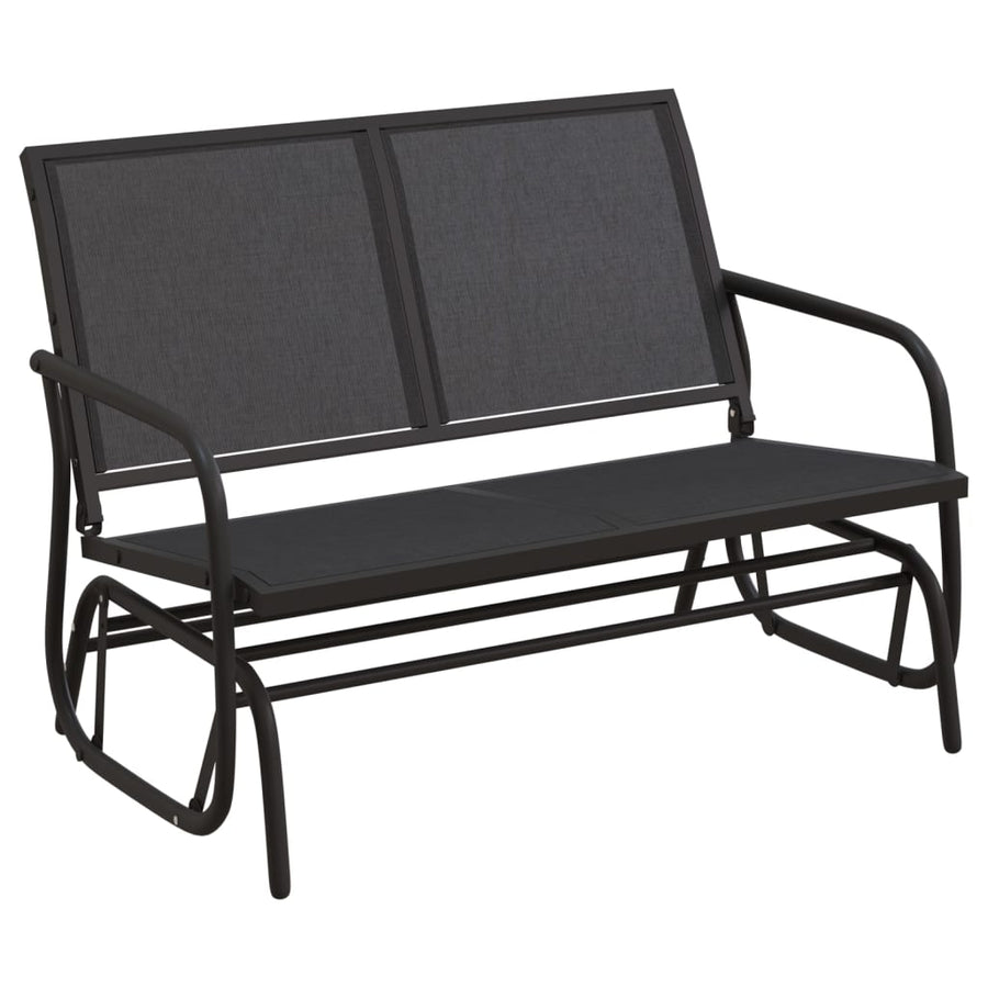 Schuifbank Tuin 120,5X76X86,5 Cm Textielfolie En Staal Zwart