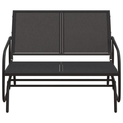 Schuifbank Tuin 120,5X76X86,5 Cm Textielfolie En Staal Zwart