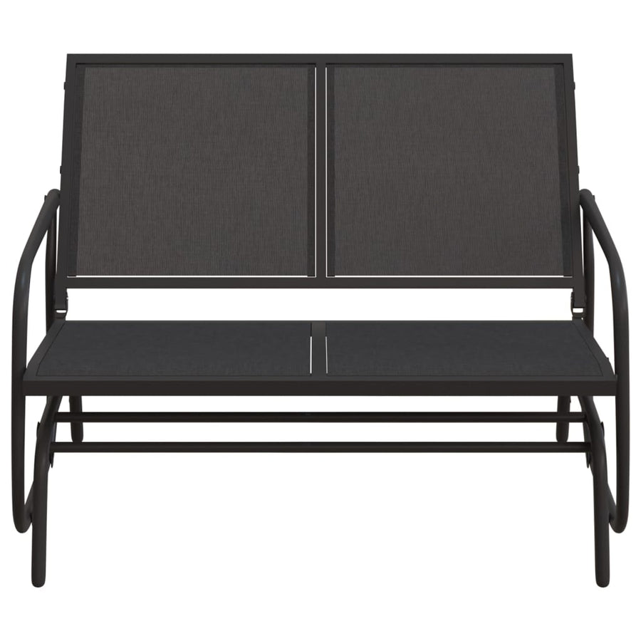 Schuifbank Tuin 120,5X76X86,5 Cm Textielfolie En Staal Zwart