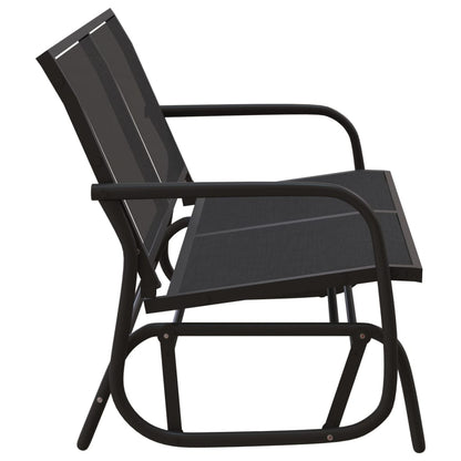 Schuifbank Tuin 120,5X76X86,5 Cm Textielfolie En Staal Zwart