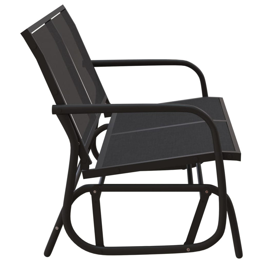 Schuifbank Tuin 120,5X76X86,5 Cm Textielfolie En Staal Zwart