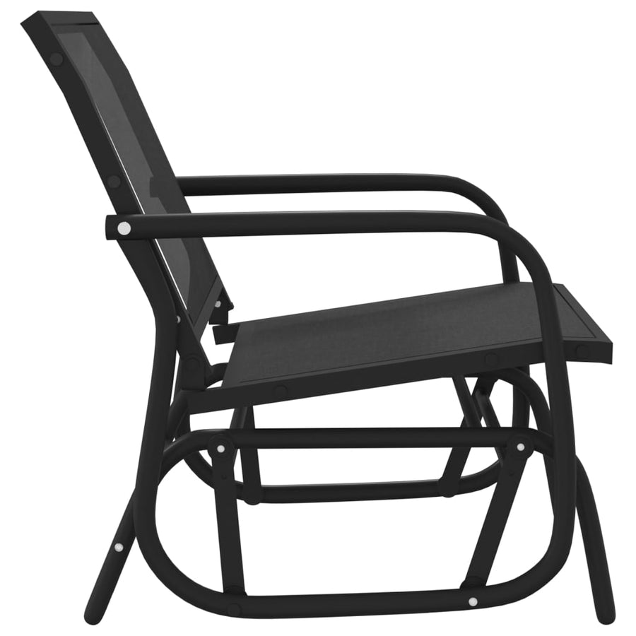 Schuifstoel tuin 61x76x87 cm textileen en staal zwart