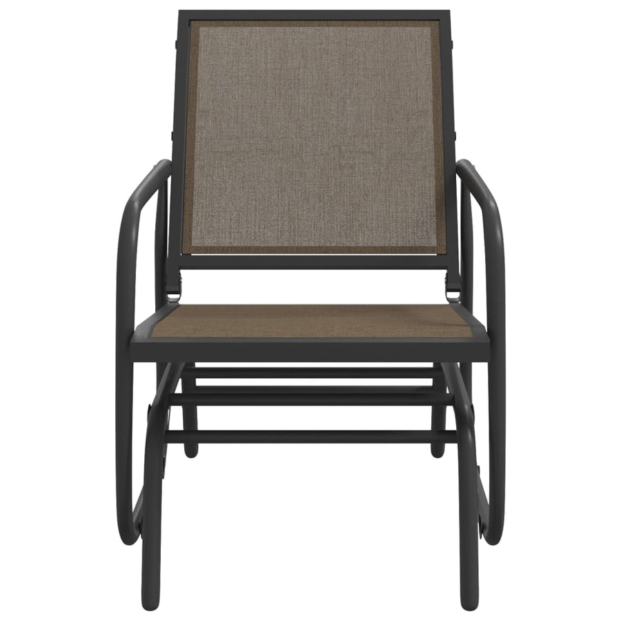 Schuifstoel voor tuin 61x76x87 cm textileen staal bruin