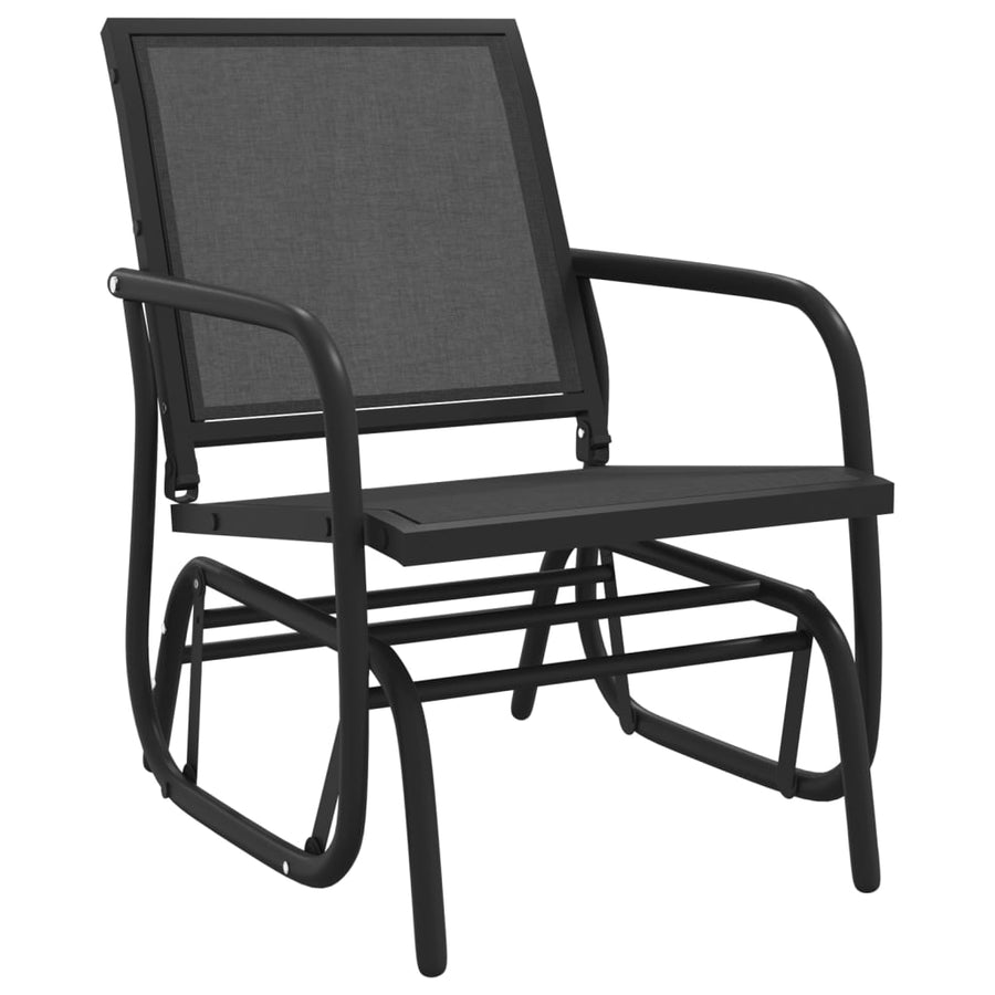 Schuifstoelen voor tuin 2 st 61x76x87 cm textileen staal zwart