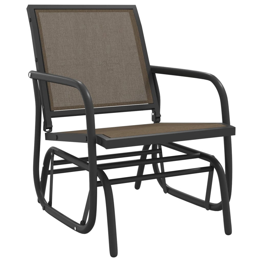 Schuifstoelen voor tuin 2 st 61x76x87 cm textileen staal bruin