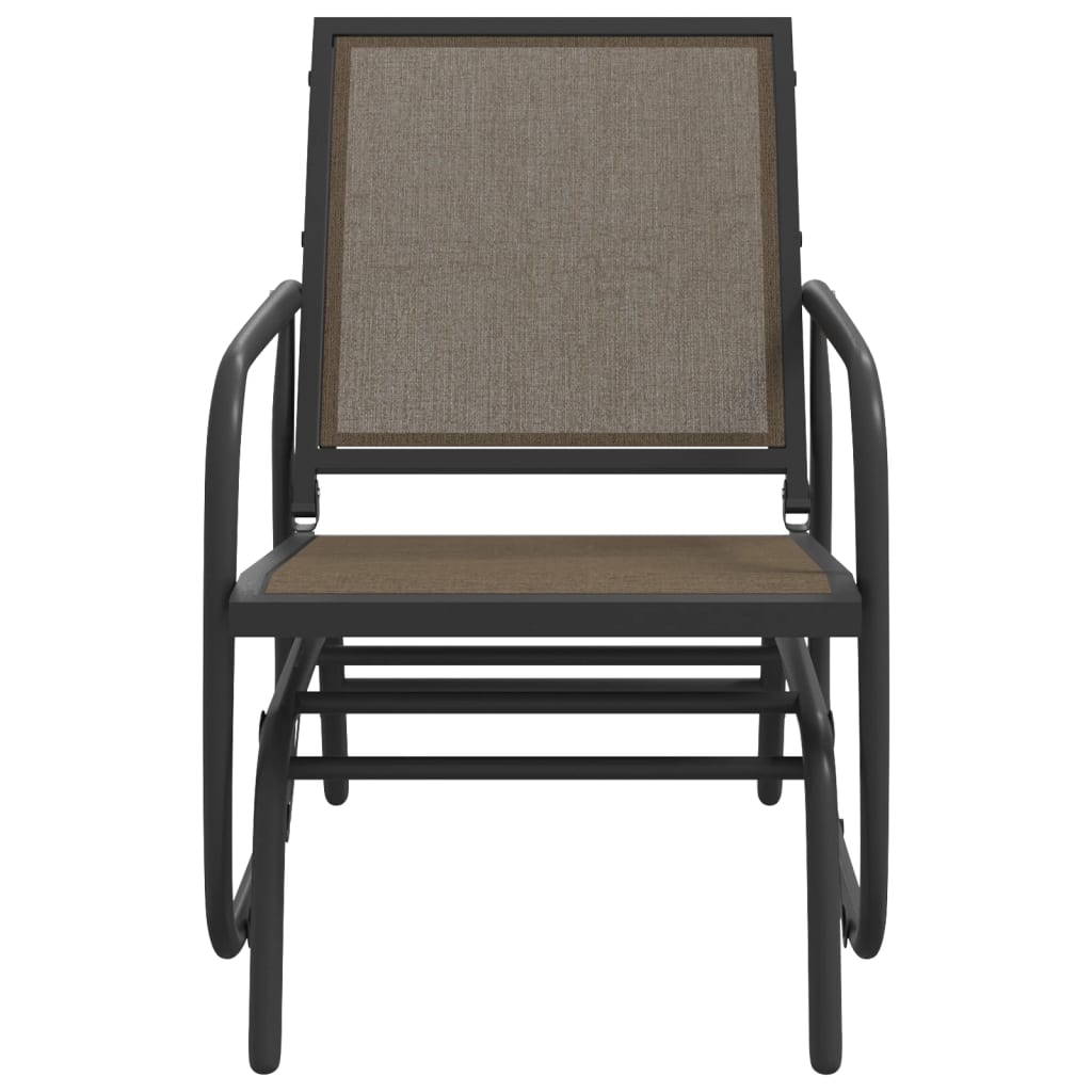 Schuifstoelen voor tuin 2 st 61x76x87 cm textileen staal bruin