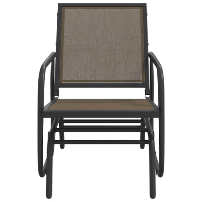 Schuifstoelen voor tuin 2 st 61x76x87 cm textileen staal bruin
