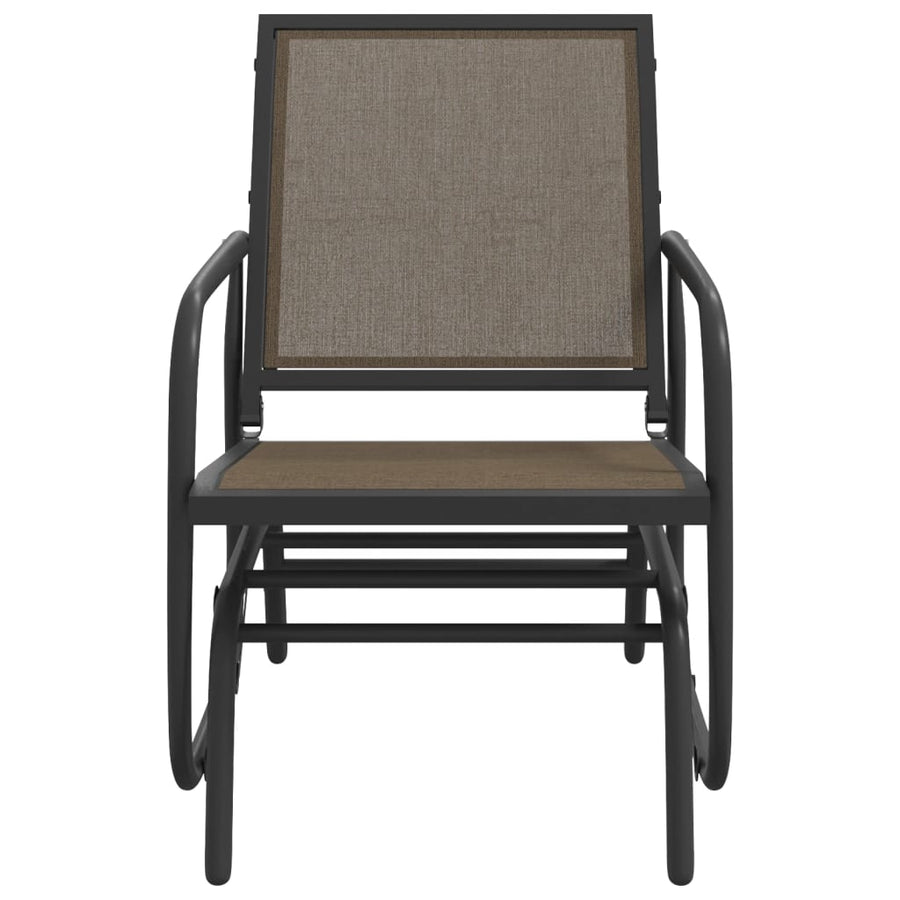 Schuifstoelen voor tuin 2 st 61x76x87 cm textileen staal bruin