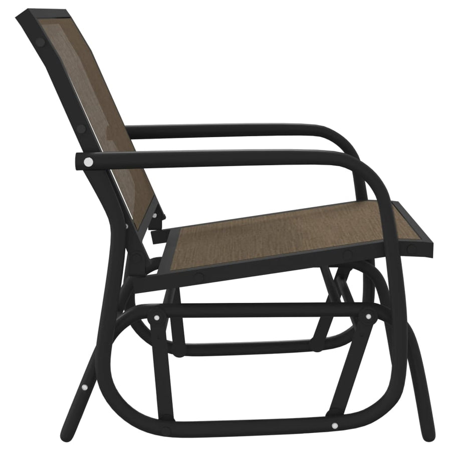 Schuifstoelen voor tuin 2 st 61x76x87 cm textileen staal bruin