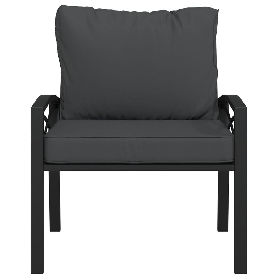 Tuinstoel Met Grijze Kussens 68X76X79 Cm Staal 1 Grijs