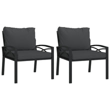 Tuinstoelen Met Grijze Kussens 68X76X79 Cm Staal 2 Grijs