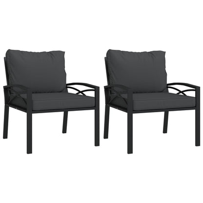 Tuinstoelen Met Grijze Kussens 68X76X79 Cm Staal 2 Grijs