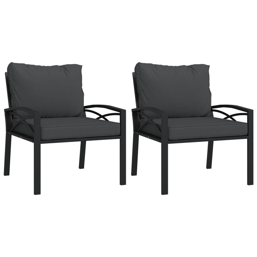 Tuinstoelen Met Grijze Kussens 68X76X79 Cm Staal 2 Grijs