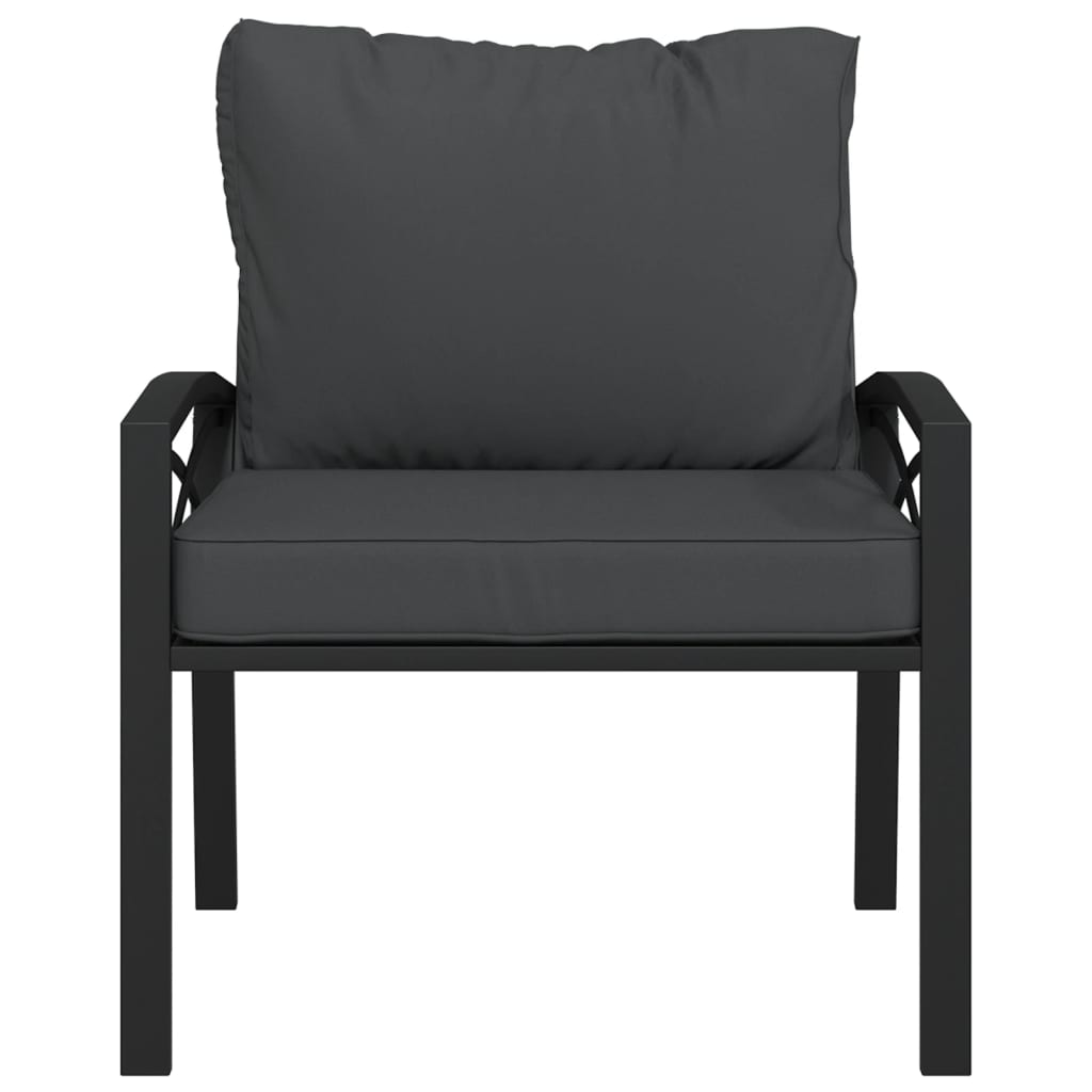 Tuinstoelen Met Grijze Kussens 68X76X79 Cm Staal 2 Grijs