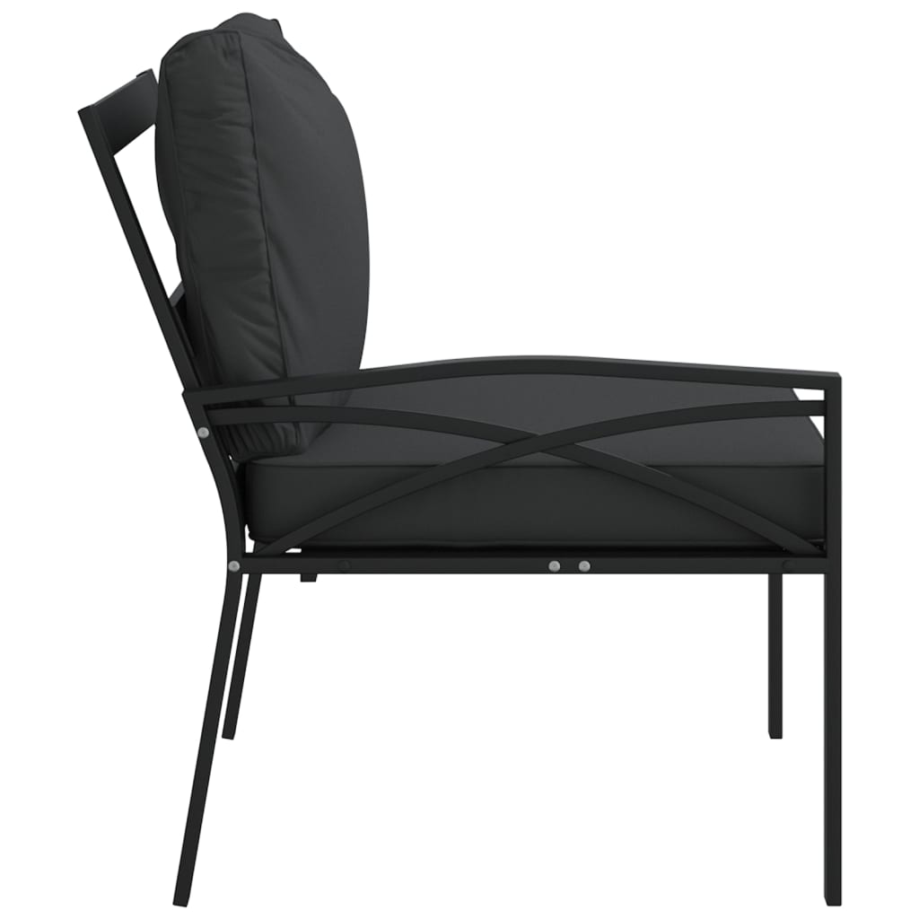 Tuinstoelen Met Grijze Kussens 6X75X79 Cm Staal Grijs