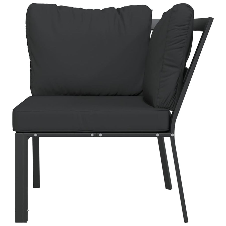 Tuinstoel Met Grijze Kussens 76X76X79 Cm Staal Grijs