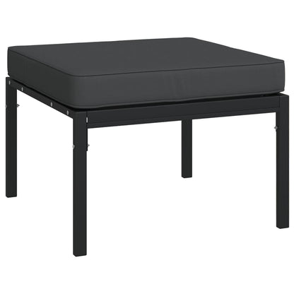 Tuinvoetenbanken Met Grijze Kussens 2 St 60X60X35 Cm Staal Grijs