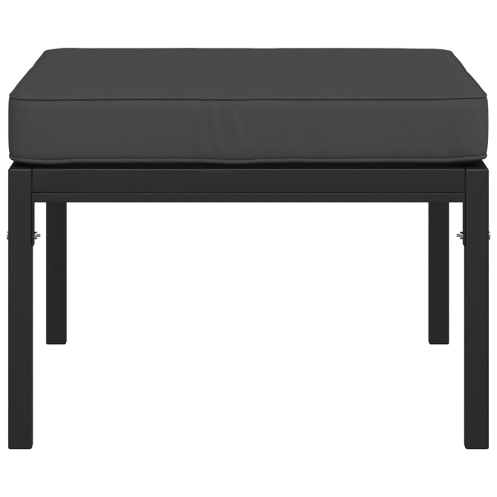 Tuinvoetenbanken Met Grijze Kussens 2 St 60X60X35 Cm Staal Grijs