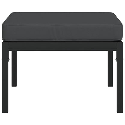 Tuinvoetenbanken Met Grijze Kussens 2 St 60X60X35 Cm Staal Grijs