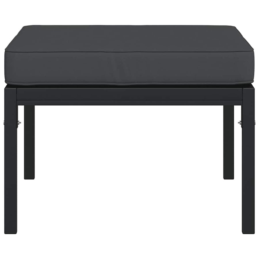 Tuinvoetenbanken Met Grijze Kussens 2 St 60X60X35 Cm Staal Grijs