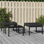 Tuinvoetenbank 2 stuks 60x60x35 cm staal grijs