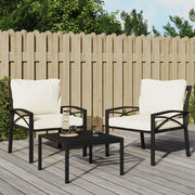 Tuinstoel staal 68x76x79 cm zandkleurige kussens