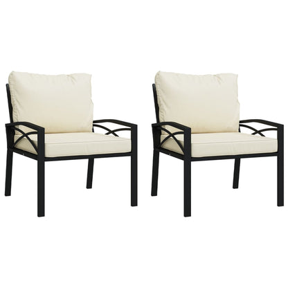 Tuinstoelen Met Kleurige Kussens 68X76X79 Cm Staal 2 Zand