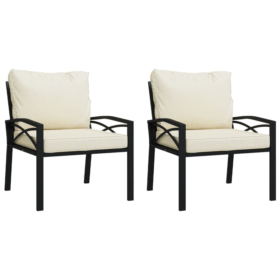 Tuinstoelen Met Kleurige Kussens 68X76X79 Cm Staal 2 Zand