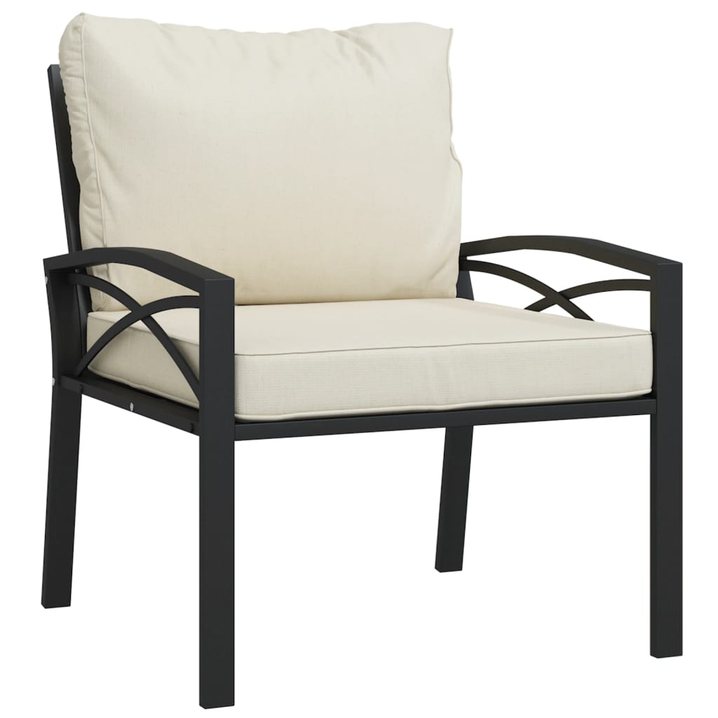 Tuinstoelen Met Kleurige Kussens 68X76X79 Cm Staal 2 Zand