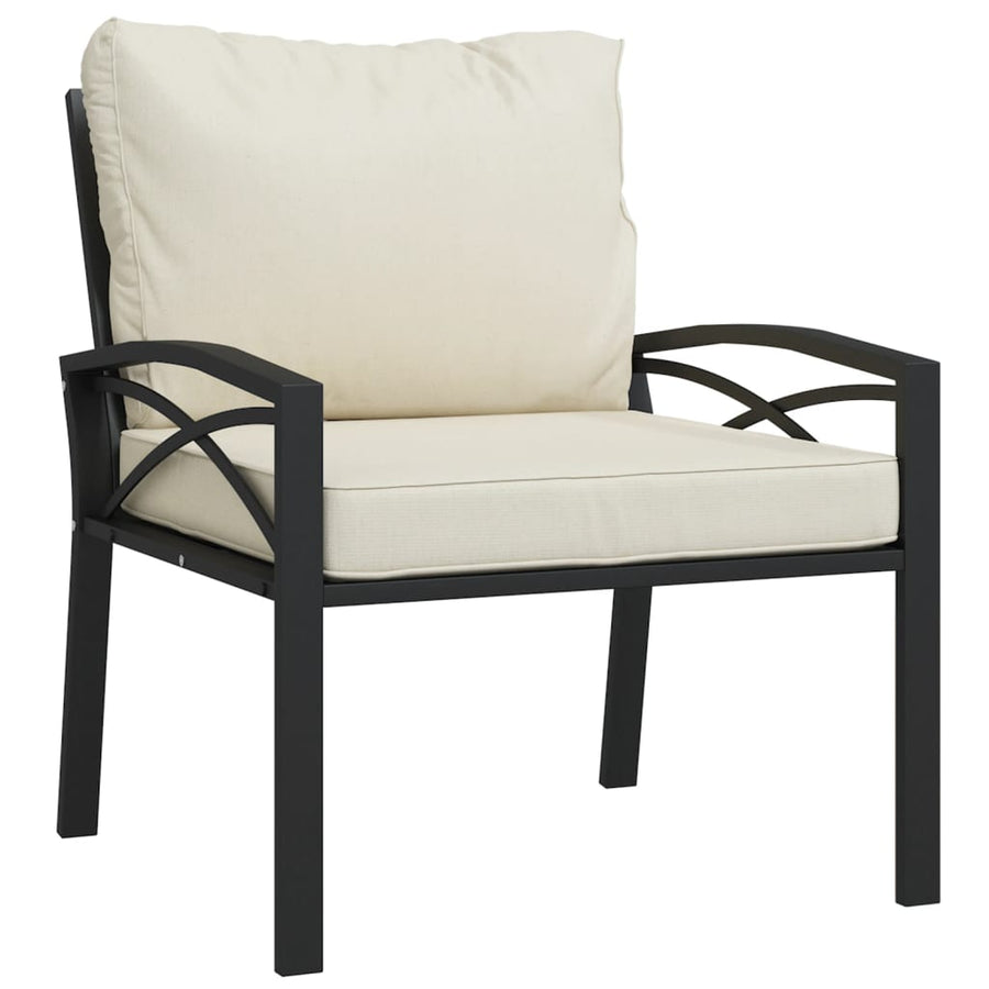 Tuinstoelen Met Kleurige Kussens 68X76X79 Cm Staal 2 Zand
