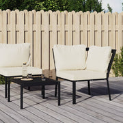Tuinstoel staal zand met kleurrijke kussens 76x76x79 cm
