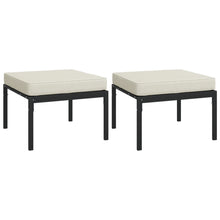 Tuinvoetenbanken Met Kleur Kussens 2 St 60X60X35 Cm Staal Zand