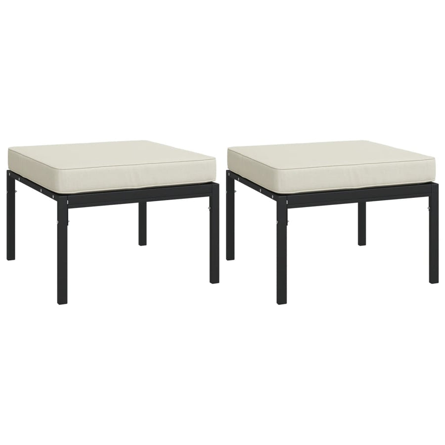 Tuinvoetenbanken Met Kleur Kussens 2 St 60X60X35 Cm Staal Zand