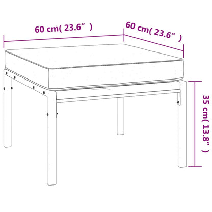 Tuinvoetenbanken Met Kleur Kussens 2 St 60X60X35 Cm Staal Zand