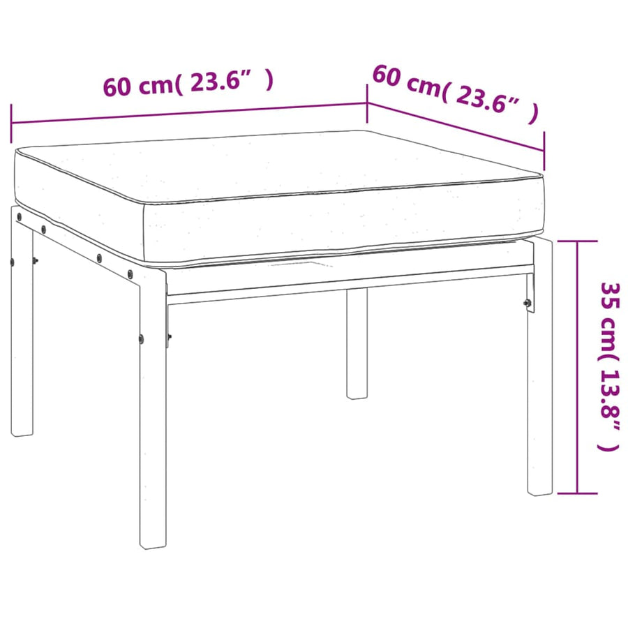 Tuinvoetenbanken Met Kleur Kussens 2 St 60X60X35 Cm Staal Zand