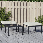 Tuinvoetenbank 60x60x35 cm staal met kussen