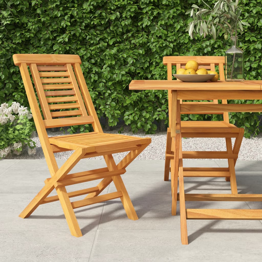 Tuinstoelen Inklapbaar 47X63X90 Cm Massief Teakhout 2 Zonder armleuning