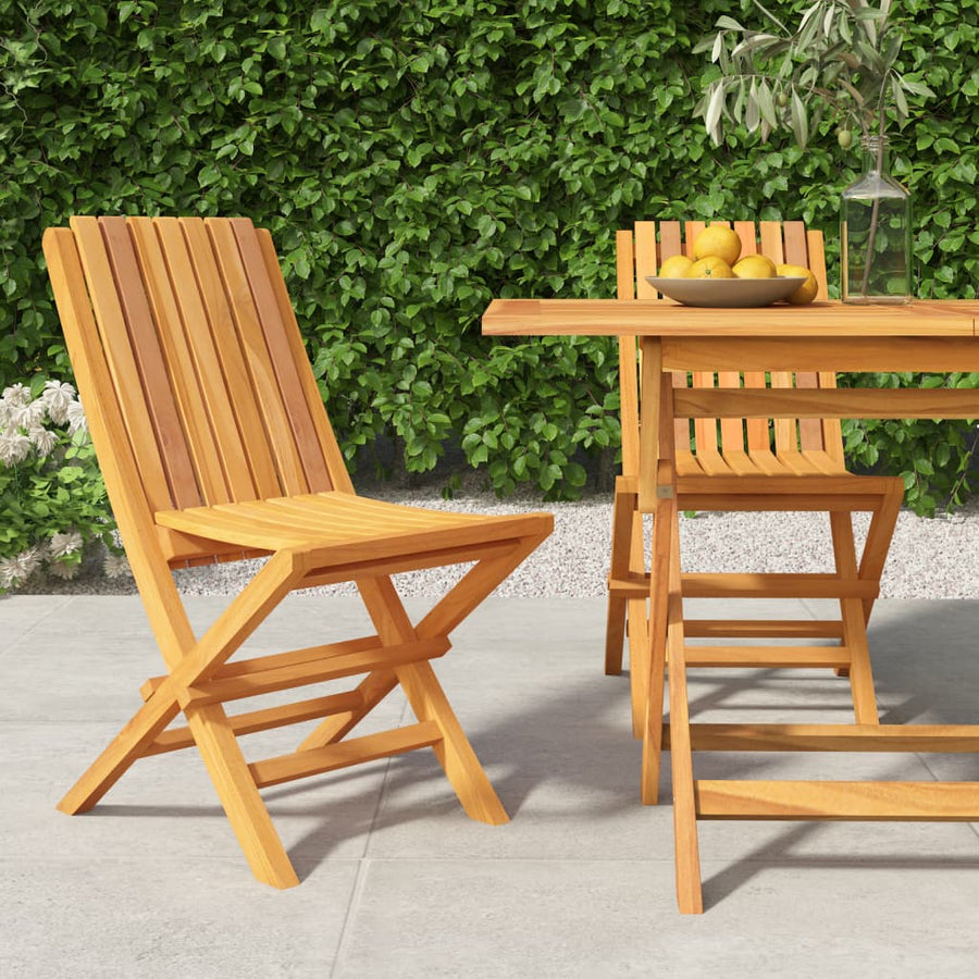 Tuinstoelen Inklapbaar 47X47X89 Cm Massief Teakhout 2 Zonder armleuning