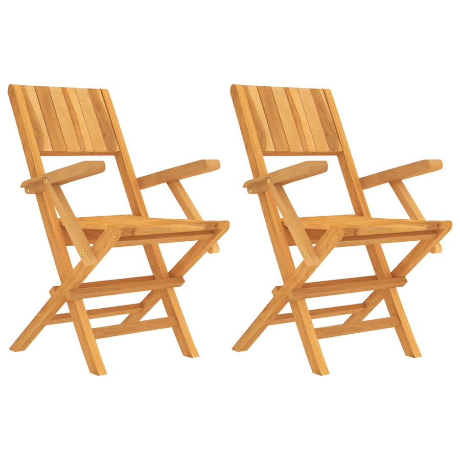 Tuinstoelen Inklapbaar 55X61X90 Cm Massief Teakhout 2 Met armleuning