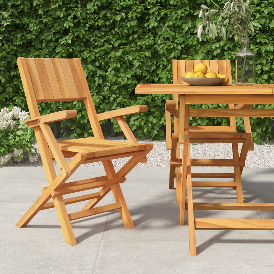Tuinstoelen Inklapbaar 55X61X90 Cm Massief Teakhout 2 Met armleuning