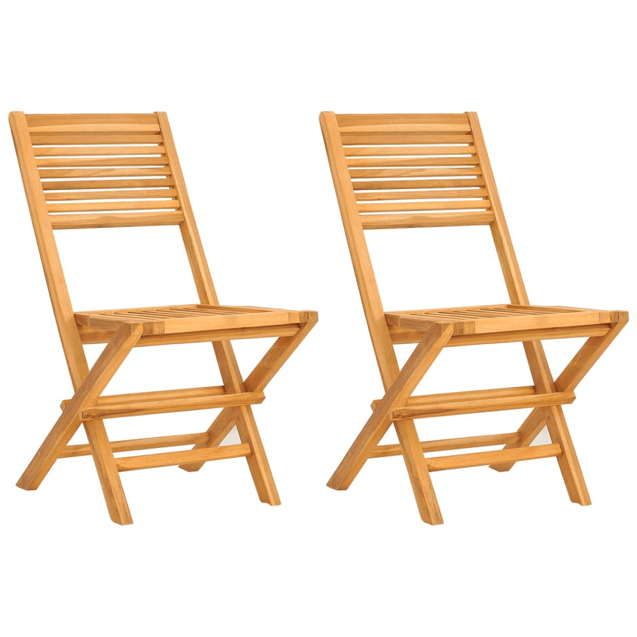 Tuinstoelen Inklapbaar 47X6X90 Cm Massief Teakhout 2 Zonder armleuning