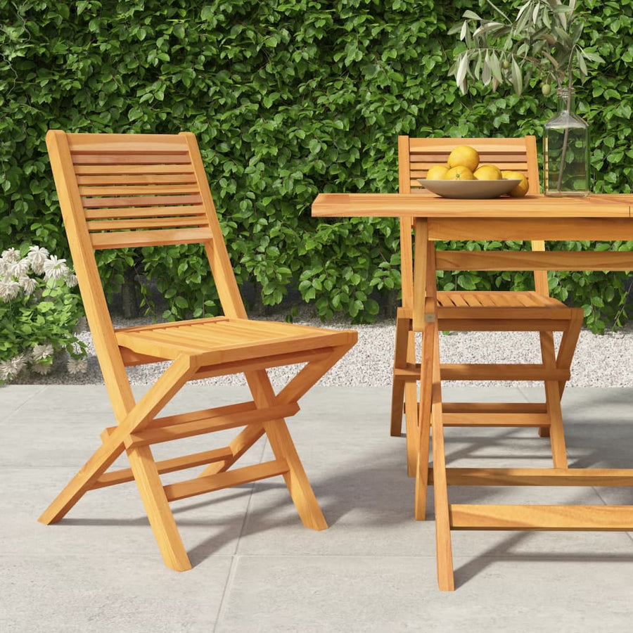 Tuinstoelen Inklapbaar 47X6X90 Cm Massief Teakhout 2 Zonder armleuning