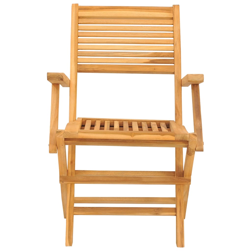 Tuinstoelen Inklapbaar 55X6X90 Cm Massief Teakhout 2 Met armleuning