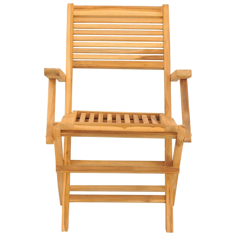 Tuinstoelen Inklapbaar 55X6X90 Cm Massief Teakhout 2 Met armleuning