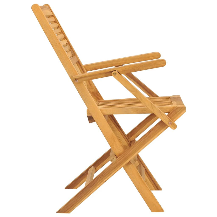 Tuinstoelen Inklapbaar 55X6X90 Cm Massief Teakhout 2 Met armleuning