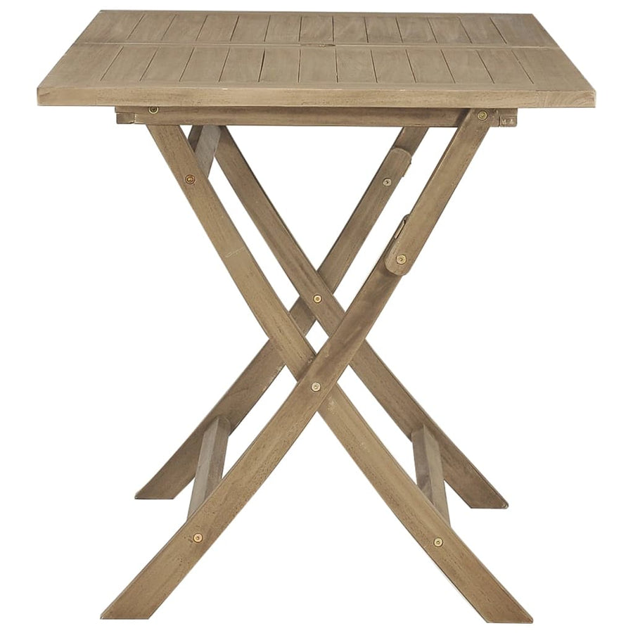 Tuintafel Inklapbaar 20X70X75 Cm Massief Teakhout Grijs