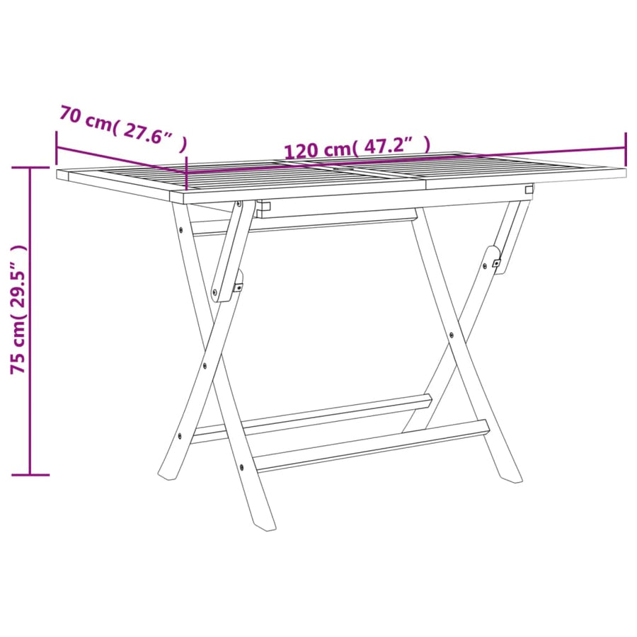 Tuintafel Inklapbaar 20X70X75 Cm Massief Teakhout Grijs