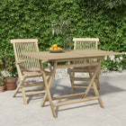 Folding garden table 120x70x75 cm solid teak grey