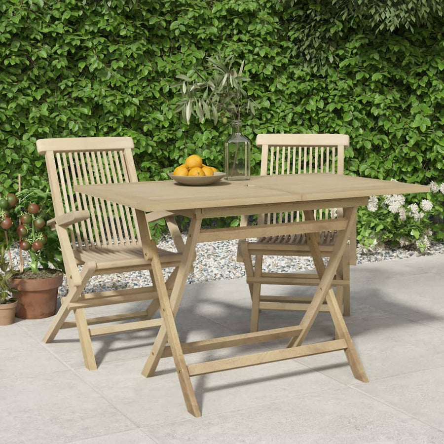 Tuintafel Inklapbaar 20X70X75 Cm Massief Teakhout Grijs